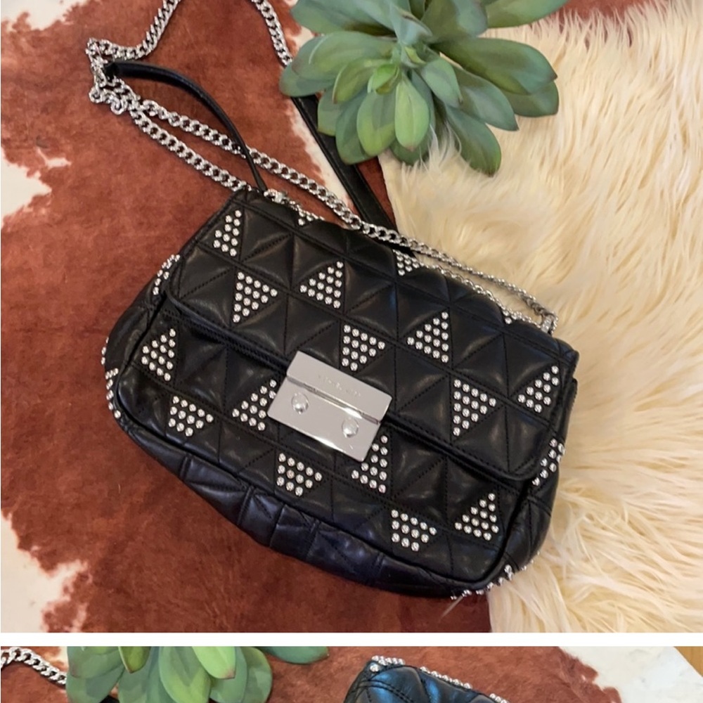 Michael Kors Sloan Studded Crossbody Shoulder Bag - Picture 9 of 11